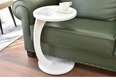 Produktbild von Beistelltisch mit Rollen, mobiler Ablagetisch, Weiß, 56 x 38 x 56 cm