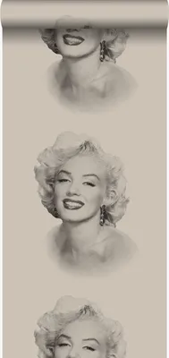 Immagine prodotto di Origin Wallcoverings Carta da parati Marilyn Monroe grigio e nero - 326350 - 53 cm x 10,05 m