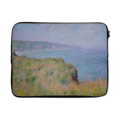 Produktbild von MuchoWow® Laptop Hülle 15 Zoll Klippe bei Pourville - Gemälde von Claude Monet Laptoptasche - Laptoptasche - Sleeve - Rundum-Schutz