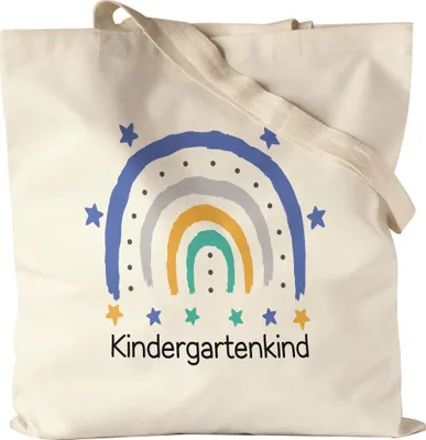 Produktbild von Kindergartenkind Jutebeutel Stoffbeutel Canvas  Geschenk Kindergarten Start Kita Regenbogen Sterne Jungs