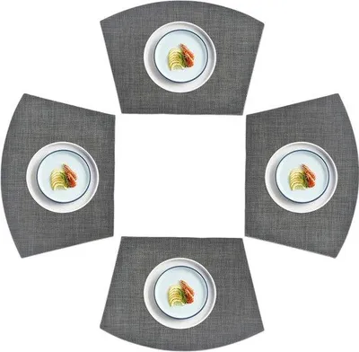 Produktbild von Schwarze PVC-Unterlegematten Set von 4 für runde Tische