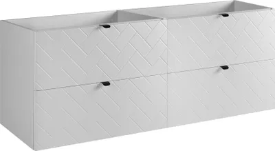 Immagine prodotto di Mobile da bagno, bianco con maniglia nera, 160 x 57 x 46 cm