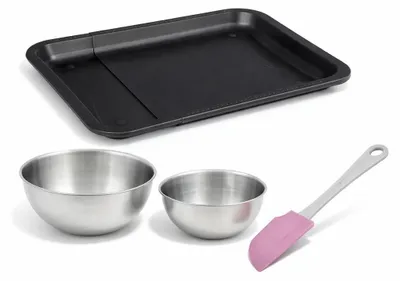Image de Set de 4 ustensiles de pâtisserie moule à gâteaux 2 bols et spatule pâtisserie Black mettallic Black mettallic Zenker  Black mettallic