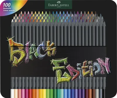 Produktbild von FABER-CASTELL Black Edition Buntstifte farbsortiert, 100 St.
