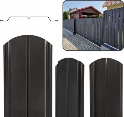 Zdjęcie produktu dla Gaja Sztacheta Metalowa Ogrodzeniowa Ocynk Dwustronna Grafit Połysk 95cm