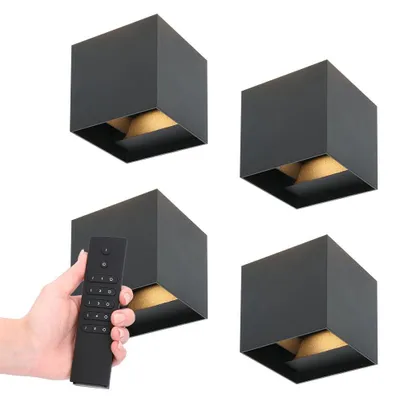 Produktbild von hoftronic LED-Wandleuchten Set Kansas 7W 560lm 3000K Schwarz IP65