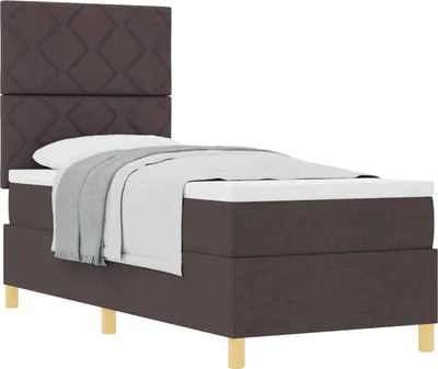 Immagine prodotto di Letto a molle con materasso marrone scuro 80 x 200 cm in tessuto