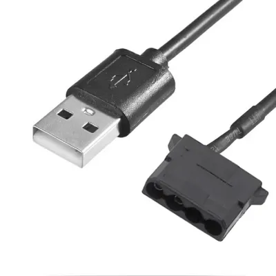 Produktbild von A85 USB Stecker auf 4Pin Molex Buchse Adapterkabel – 5V Stromkabel für PC Computer Lüfter, 30 cm
