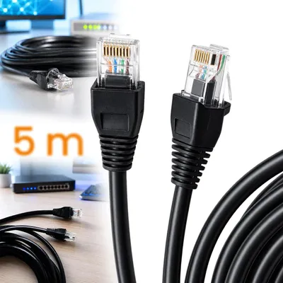 Zdjęcie produktu dla Kabel Sieciowy Ethernet LAN RJ45 Kat. 6 Cat 6 AWG26 Internetowy skrętka 5m