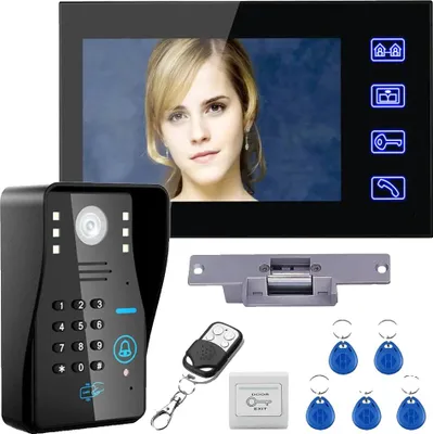 Zdjęcie produktu dla Zestaw wideodomofonowy, przycisk dotykowy, elektrozaczep