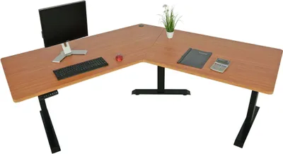Produktbild von Schreibtisch MCW-D40, Computertisch, 120° elektrisch höhenverstellbar  natur, schwarz