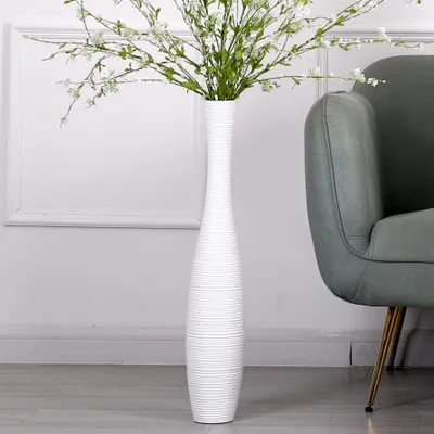 Produktbild von Leewadee Bodenvase 65 cm - Hohe Polyresin Deko für Pampasgras