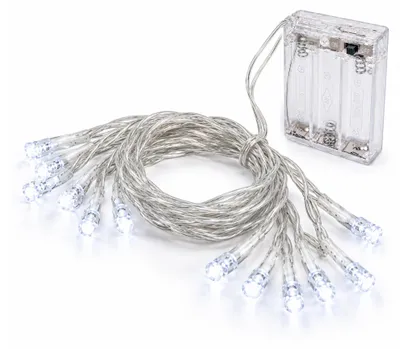 Produktbild von Linder Exclusiv Batteriebetriebene Lichterkette Weihnachtskette 50 LED Kaltweiß