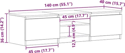 Produktbild von vidaXL TV-Schrank Betongrau 140x40x35,5 cm Holzwerkstoff