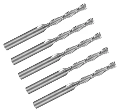 Produktbild von Spiralfräser mit 1/8" Schaft, 2,5 mm x 17 mm, Vollhartmetall, 2 Schneiden, 5 Stück