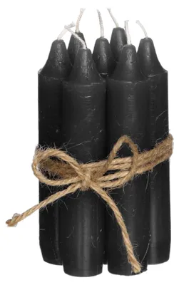 Produktbild von Stabkerze 7er Set, Rustikale Tafelkerze, 11 x 2cm SCHWARZ