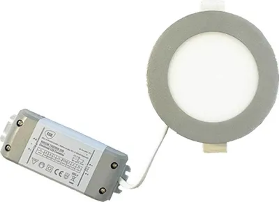 Produktbild von LED Einbaupanel Leuchte Downlight Silber rund Ø17cm 12W 810lm Warmweiß 3000K Dimmbar