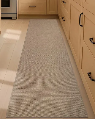 Imagen del producto de Alfombrilla antideslizante para cocina, lavable, 43x200 cm, color beige oscuro