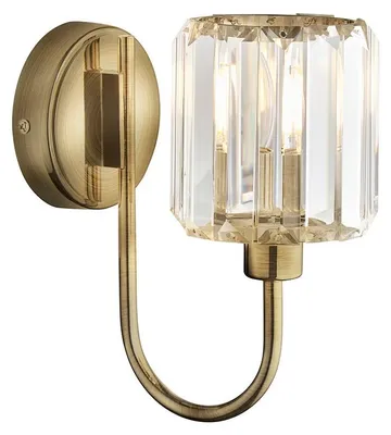 Obrázek produktu pro Nástěnné svítidlo BERENICE v antickém stylu, mosazné, 1xE14x15W, kov, rozměry: 21,5 x 10,5 x 18,5 cm, IP20, Endon