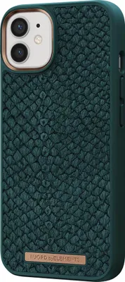 Produktbild von Njord byELEMENTS Salmon Leather Hülle für iPhone 12 Mini, Echtes lachsfarbenes Leder, Stilvoll und langlebig, 2M militärischer Fallschutz, Ultradünn, Speziell für iPhone - Grün