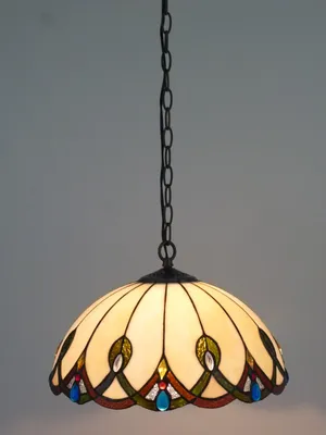 Produktbild von Deckenleuchte Chantal Echtglas Tiffany Stil Pendelllampe