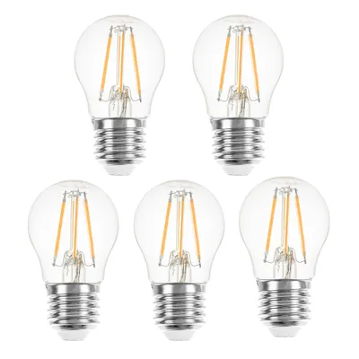 Produktbild von 5 x LED Filament Tropfen Leuchtmittel 4W = 40W E27 klar 470lm warmweiß 2700K