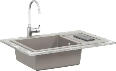 Produktbild von vidaXL Waschbecken Grau 780 x 500 mm 80% Quarz und 20% Harz