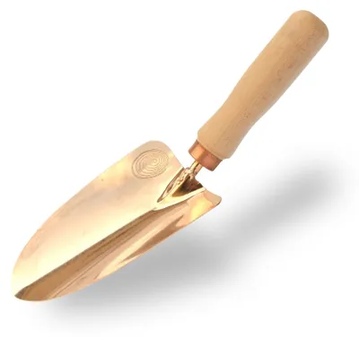 Imagen del producto de Pala de mano de cobre OJ Bron. Diseño plano, fabricada a mano, antibacteriana, aleación de cobre duradera