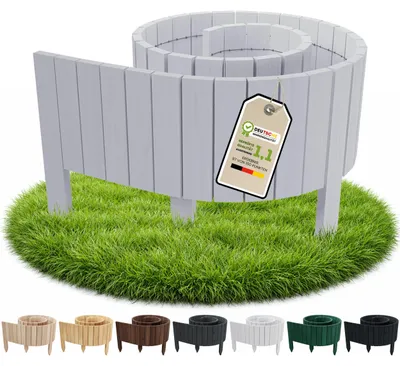 Immagine prodotto di Floranica Bordura per Giardino in legno 10 x 200 cm Argento, rollborder flessibile per aiuole e bordo prato