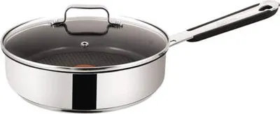 Produktbild von Tefal Jamie Oliver E76333 Sauteuse inkl. Deckel, Edelstahl, 25 cm Durchmesser, Induktionsherd-geeignet, Antihaftbeschichtung