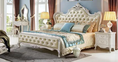 Produktbild von Design Schlafzimmer 6 tlg. Komplett Set Bett Nachttisch Schminktisch Möbel Neu