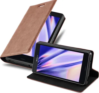 Obrázek produktu pro Cadorabo Case for Sony Xperia Z3 COMPACT Protective Case in Brown Pouzdro na mobilní telefon s magnetickým zavíráním