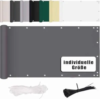 Produktbild von Sichtschutz für Terrasse und Balkon - 60 x 800 cm, Grau