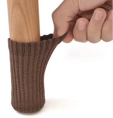 Produktbild von Stuhlbeinsocken – Stuhlbeinschoner – Elastisch – Braun – Kratzfest – Stuhlbeinbezüge – 7 cm hoch – 24-teiliges Set – CHPN