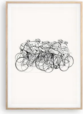 Produktbild von Gerahmtes Poster - Rahmen in heller Eiche - Fahrrad Rennen Rad - 70x100 cm - Wand Bild - Wanddeko - Wandbilder - Wandposter - Bilderrahmen - Bilder - Kunstdruck - Wandbild - P2NPA70x100-4122