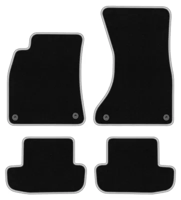 Image de Tapis de sol en moquette pour Audi A5 8T 2008-2018 (coupé) – jeu 4 pièces, noir/argent, sur mesure – Wielganizator CARLUX