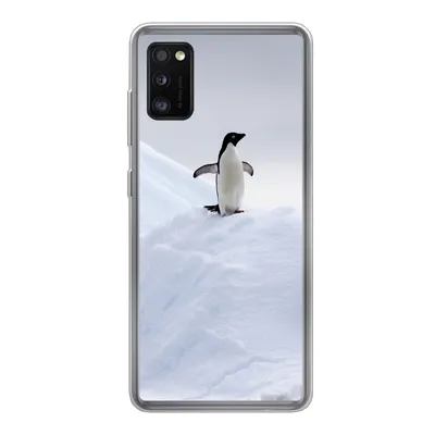 Produktbild von MuchoWow® Handyhülle Schutzhülle Hülle für Samsung Galaxy A41 Pinguin - Eis - Winter Silikon Softcase Handy Hülle - Mobiltelefon