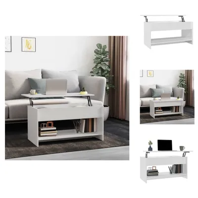 Zdjęcie produktu dla vidaXL Stolik kawowy biały wysoki połysk 102x50x52,5 cm materiał drewnopochodny - Stoliki kawowe