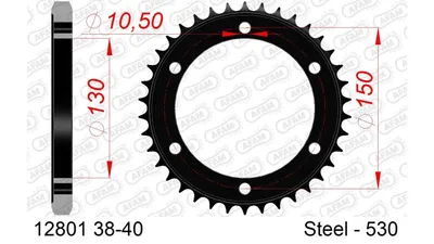 Produktbild von AFAM Kettenrad 12801-38 Hinten Stahl