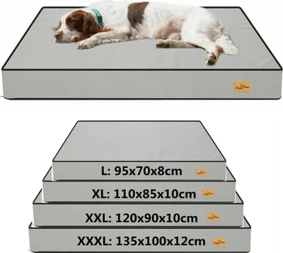 Image de WISFOR Lit orthopédique pour chiens Tapis pour animaux Lit pour chiens Canapé pour chats ménageant les articulations Lavable résistant à l'eau, XXL : 120 x 90 x 10 cm