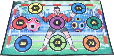 Produktbild von Fußball-Spielset mit 2 Bällen, Luftpumpe, Geschicklichkeitsentwicklungsmatte, Wurfziel, Ziel für den Innen- und Außenbereich, Hinterhof