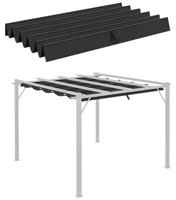 Obrázek produktu pro Náhradní střecha pro pavilon 3 x 3 m - polyester - s otvory pro odvod vody - rozměry 2,50 x 2,55 m - tmavě šedá
