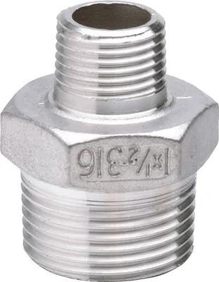 Produktbild von Edelstahl Fitting Reduziernippel 1 x 3/4 Zoll Gewindefitting