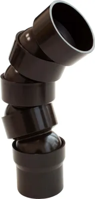 Produktbild von INEFA Flexibler Regenrohrbogen, PVC DN50 / 50mm 67-90 Grad, 4 Bogenstücke Dunkelbraun Dachrinnenzubehör, einfache Steckmontage,  Germany