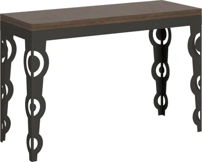 Produktbild von Ausklappbarer Tisch 120/200 x 45/90 cm, Gestell Karamay Double Walnut Anthrazit