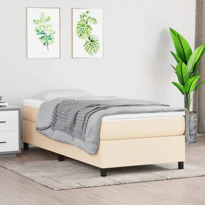 Image de The Living Store Sommier tapissier Crème 80x200 cm Tissu