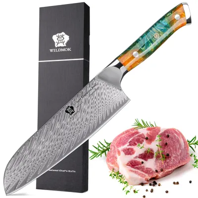 Kochmesser, 17 cm, VG10-Damaststahl, japanisches Küchenmesser