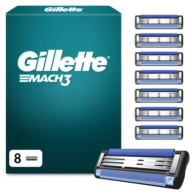 Produktbild von Gillette Mach 3 Klingen Herren, 8 Original Rasierklingen, Blau