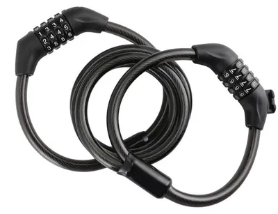 Obrázek produktu pro Zámek na kolo a kolobežku GK102.705, dvojitý kombinacní zámek, 125 cm, 12 mm, cerný