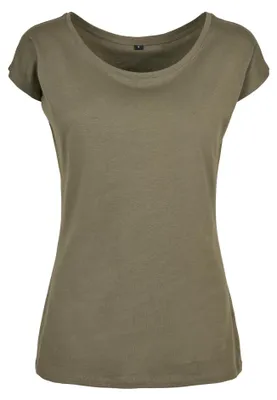 Image de Build Your Brand - T-shirt à large encolure pour femmes LT924 (L) (olive)